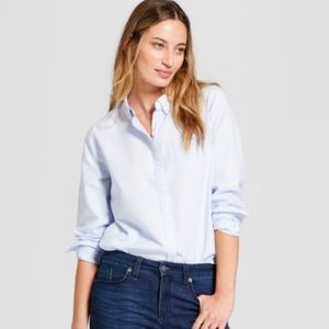 Blue Button Up Top